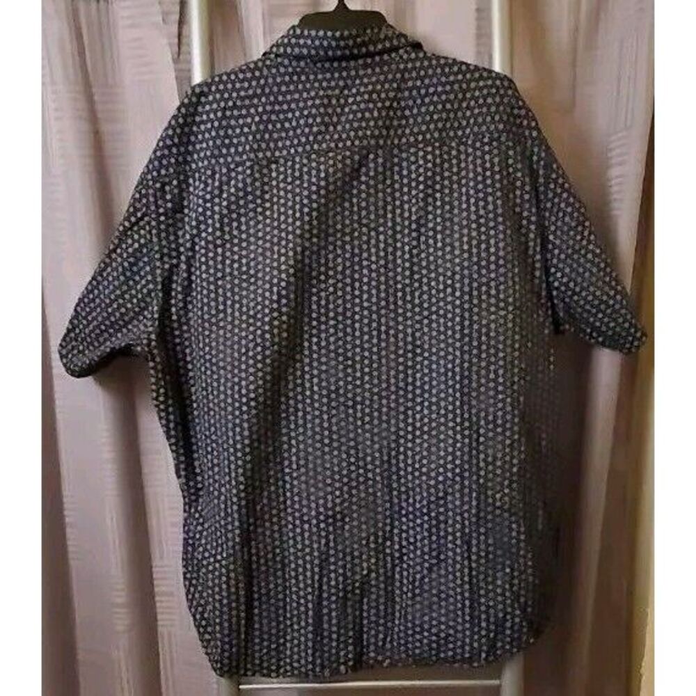 Steve's Jeans Mens Black Collared Short Sleeve Floral Button Up Shirt Size 3X - Picture 4 of 7